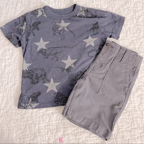 Chaser Other - Chaser Boys Size 6 T-Shirt Dinosaurs Stars Wonder Nation Shorts T-Shirt Set Lot